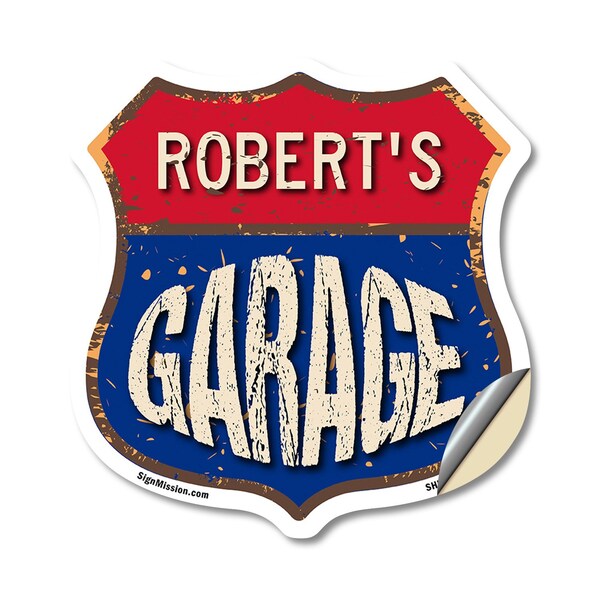 Signmission Robert's Garage, 12 Inch X 12 Inch, Vinyl Decal - SHI-D-12-383-ROBERT