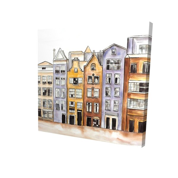 Begin Home Decor 32 x 32 in. Amsterdam Houses Hotel-Print on Canvas - 2080-3232-CI261
