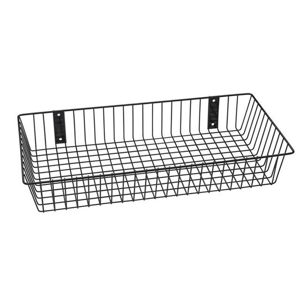 Rack Em Racks Rack Em Racks 9080-B Universal Wire Basket; Black - 24 x 12 x 4 in. - 9080-B