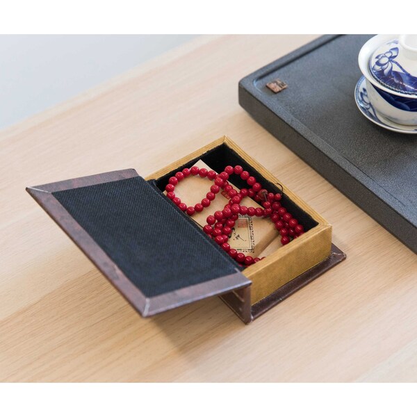 Vintiquewise Trinket Storage Box, Brown, Wood - QI003616
