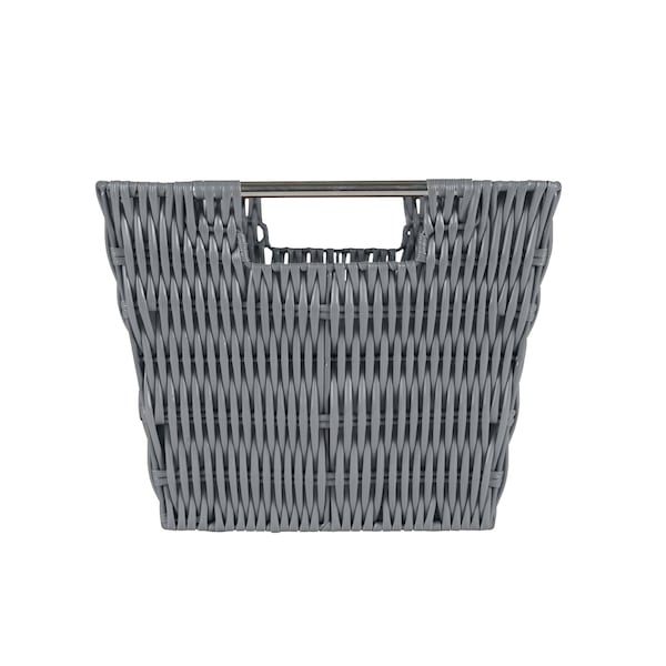 Simplify Medium Rattan Storage Tote Basket in Charcoal - 25452-CHARCOAL