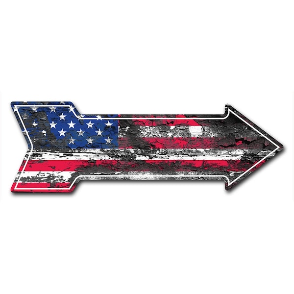 Signmission American Flag 2 Arrow Decal Funny Home Decor 36in Wide - D-A-12-999986