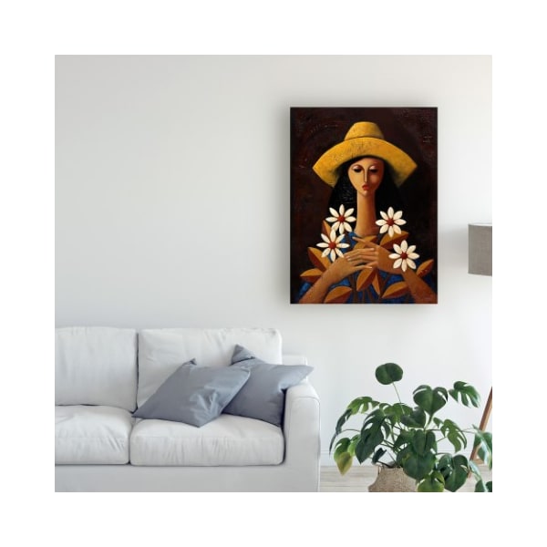 Trademark Fine Art Oscar Ortiz 'Five Daisies' Canvas Art, 35x47 - ALI45136-C3547GG