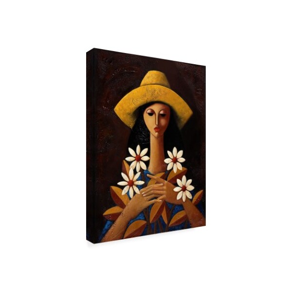 Trademark Fine Art Oscar Ortiz 'Five Daisies' Canvas Art, 35x47 - ALI45136-C3547GG