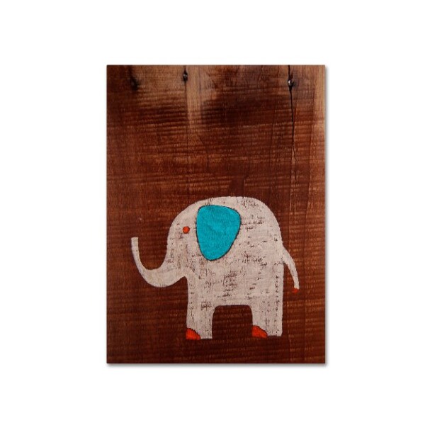 Trademark Fine Art Nicole Dietz 'Elephant on Wood' Canvas Art, 35x47 - ND067-C3547GG