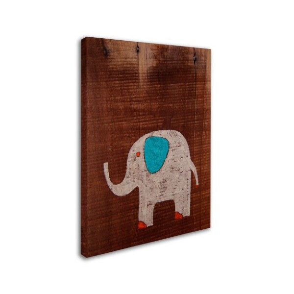 Trademark Fine Art Nicole Dietz 'Elephant on Wood' Canvas Art, 35x47 - ND067-C3547GG