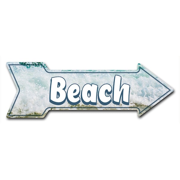 Signmission Beach 2 Arrow Decal Funny Home Decor 18in Wide - D-A-999951
