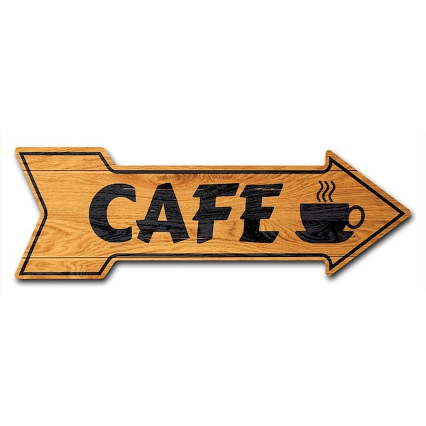 Signmission Cafe Arrow Decal Funny Home Decor 24in Wide - D-A-8-999933