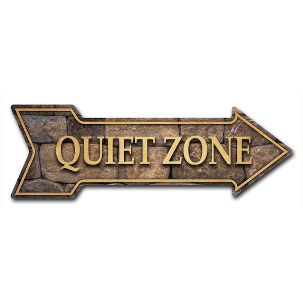Signmission Quiet Zone Arrow Decal Funny Home Decor 30in Wide - D-A-10-999650