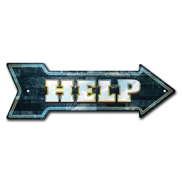 Signmission Help Arrow Sign Funny Home Decor 18in Wide - P-ARROW-999823