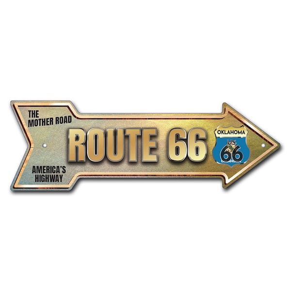 Signmission Route 66 Oklahoma Arrow Sign Funny Home Decor 18in Wide - P-ARROW-999630