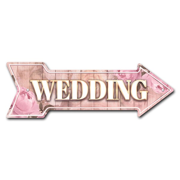Signmission Wedding Arrow Sign Funny Home Decor 18in Wide - P-ARROW-999550