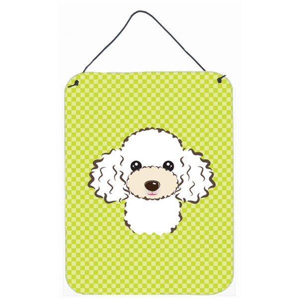 Carolines Treasures Checkerboard Lime Green White Poodle Wall and Door Hanging Prints - BB1319DS1216