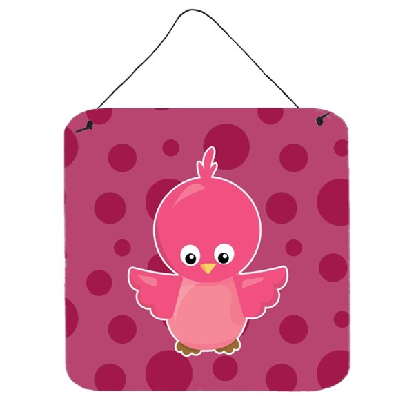 Carolines Treasures Bird on Pink Polkadots Wall or Door Hanging Prints - BB7014DS66