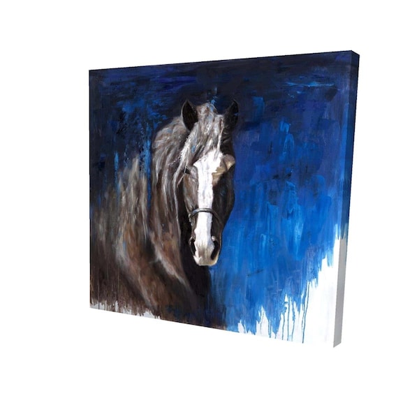 Fondo 12 x 12 in. Brown Horse on Blue Background-Print on Canvas - FO2786684