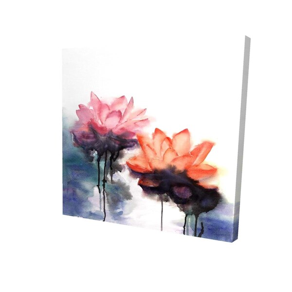 Fondo 32 x 32 in. Watercolor Lotus Flowers-Print on Canvas - FO2788135
