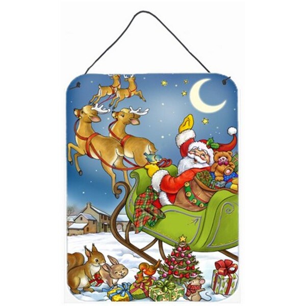 Carolines Treasures Christmas Santa Taking Off Wall or Door Hanging Prints - APH4570DS1216