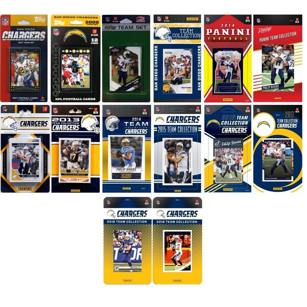 Williams & Son Saw & Supply C&I Collectables CHARGERS1418TS NFL Los Angeles Chargers 14 Different Licensed Trading Card Team Sets - CHARGERS1418TS