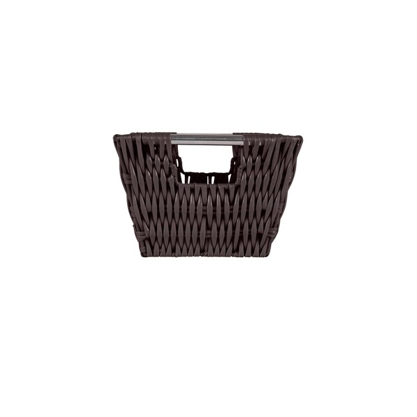 Simplify Small Shelf Storage Rattan Tote Basket in Chocolate - 25454-CHOCOLATE