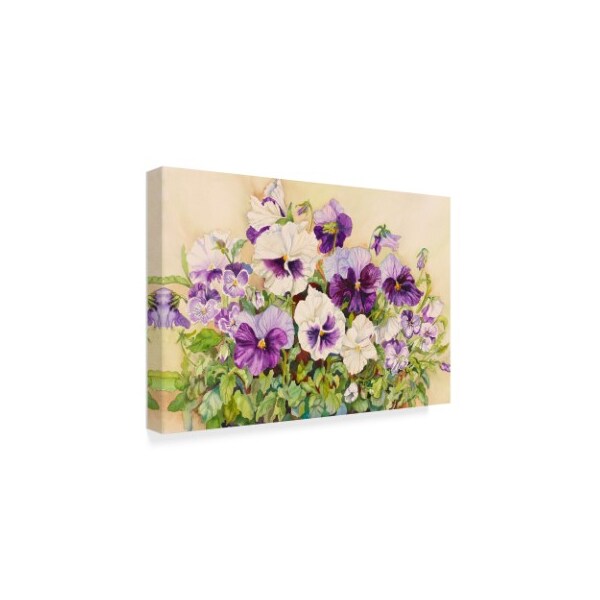 Trademark Fine Art Joanne Porter 'Purple Pansies' Canvas Art, 16x24 - ALI30327-C1624GG