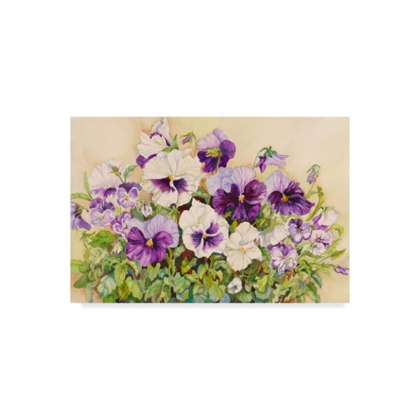 Trademark Fine Art Joanne Porter 'Purple Pansies' Canvas Art, 16x24 - ALI30327-C1624GG