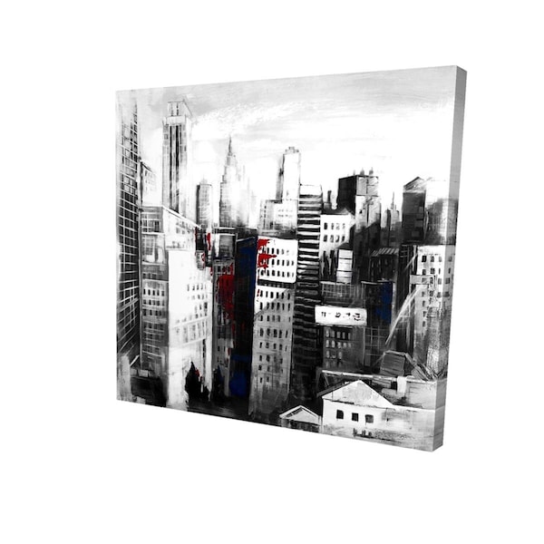 Fondo 12 x 12 in. White City with Paint Splash-Print on Canvas - FO2791173
