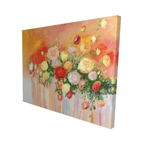 Fondo 16 x 20 in. Bouquet of Multicolor Abstract Flowers-Print on Canvas - FO2789496