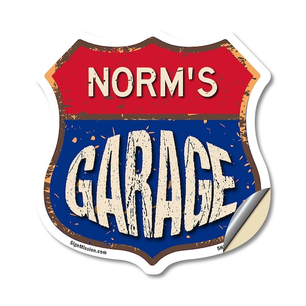 Signmission Norm's Garage, 18 Inch X 18 Inch, Vinyl Decal - SHI-D-18-383-NORM