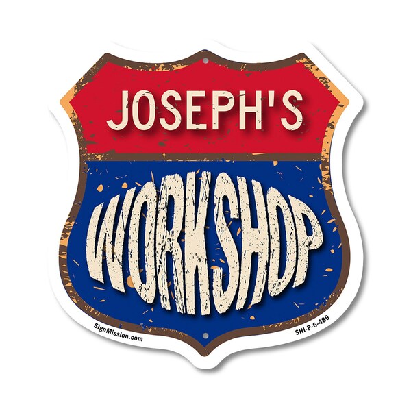 Signmission Joseph's Workshop, 6 Inch X 6 Inch, Plastic Sign - SHI-P-6-489-JOSEPH