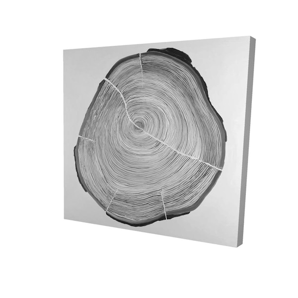 Begin Home Decor 16 x 16 in. Greyscale Wood Log-Print on Canvas - 2080-1616-MI69