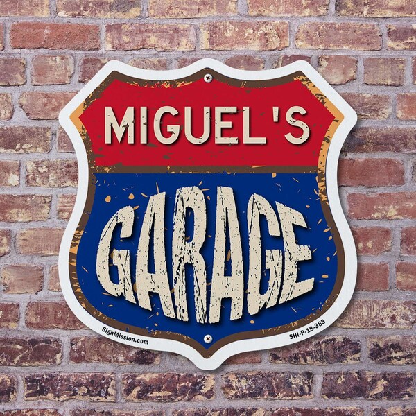 Signmission Miguel's Garage, 6 Inch X 6 Inch, Plastic Sign - SHI-P-6-383-MIGUEL