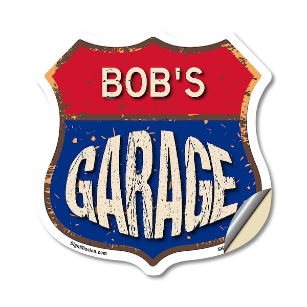 Signmission Bob's Garage, 12 Inch X 12 Inch, Vinyl Decal - SHI-D-12-383-BOB