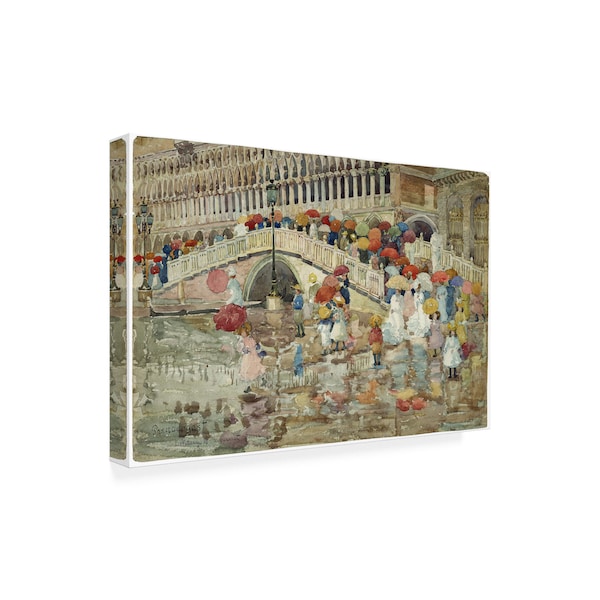 Trademark Fine Art Maurice Prendergast 'Umbrellas in the rain' Canvas Art, 12x19 - AA01514-C1219GG