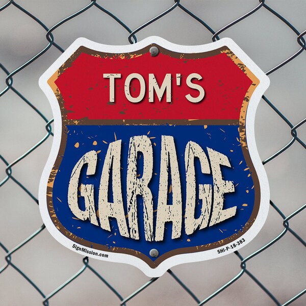 Signmission Tom's Garage, 12 inch X 12 inch, Aluminum Metal Sign, 5PK - SHI-A-5PACK-12-383-TOM