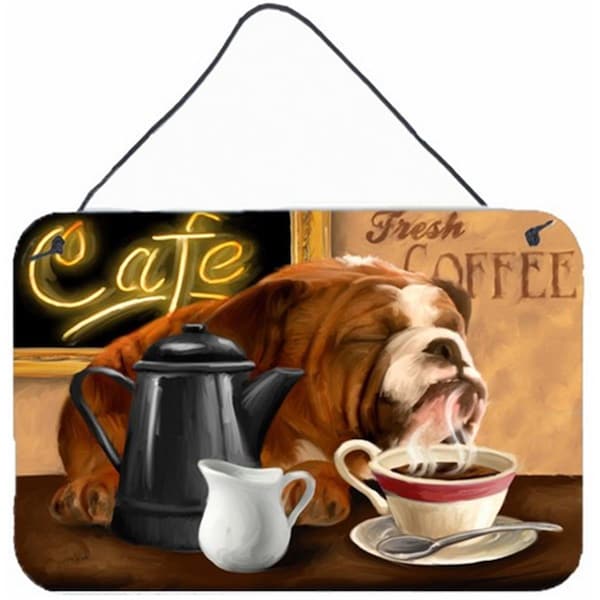 Carolines Treasures English Bulldog Morning Coffee Wall and Door Hanging Prints - CA77929