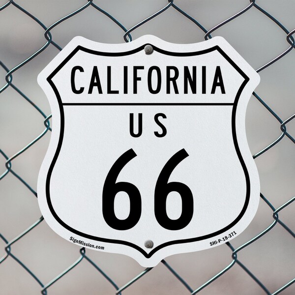 Signmission California Route Marker Shield Sign Us 6, 12 Inch X 12 Inch, Plastic Sign - SHI-P-12-371