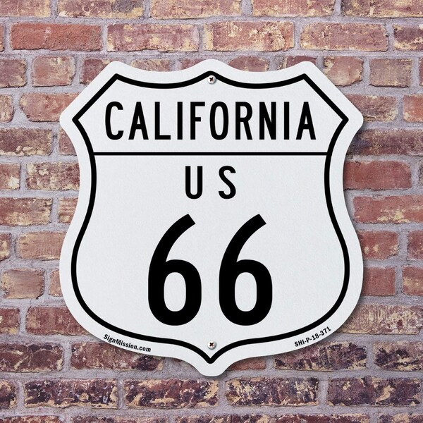 Signmission California Route Marker Shield Sign Us 6, 12 Inch X 12 Inch, Plastic Sign - SHI-P-12-371