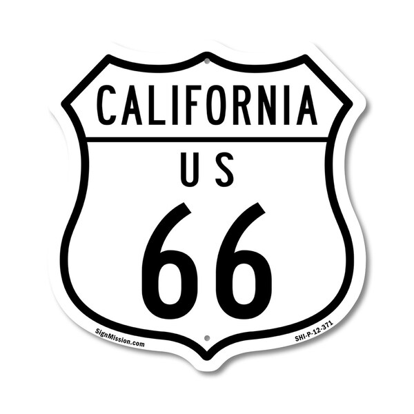 Signmission California Route Marker Shield Sign Us 6, 12 Inch X 12 Inch, Plastic Sign - SHI-P-12-371
