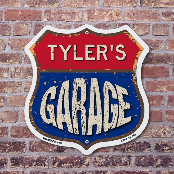 Signmission Tyler's Garage, 6 inch X 6 inch, Plastic Sign, 2PK - SHI-P-2PACK-6-383-TYLER