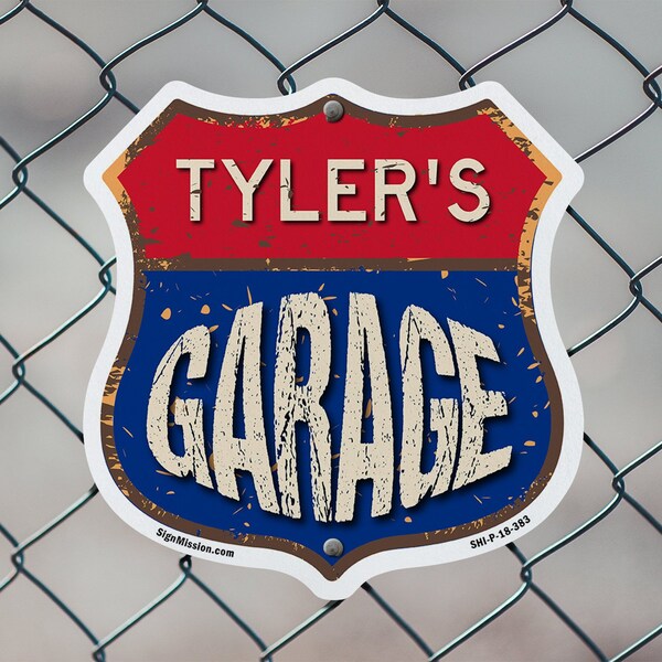 Signmission Tyler's Garage, 6 inch X 6 inch, Plastic Sign, 2PK - SHI-P-2PACK-6-383-TYLER