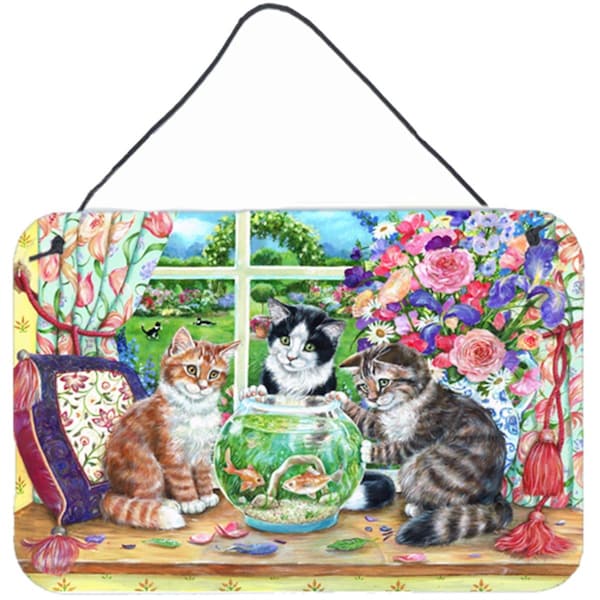 Micasa Cats Just Looking in the Fish Bowl Wall or Door Hanging Prints - MI260528