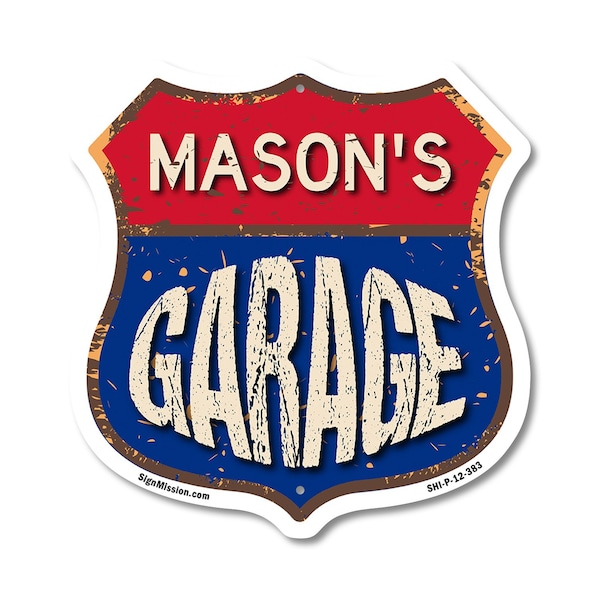 Signmission Mason's Garage, 12 Inch X 12 Inch, Plastic Sign - SHI-P-12-383-MASON