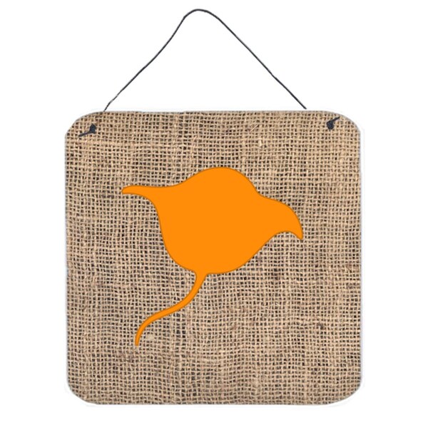 Micasa Stingray Burlap And Orange Aluminium Metal Wall Or Door Hanging Prints 6 x 6 In. - MI242018