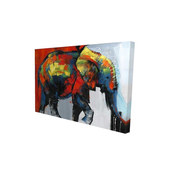 Fondo 20 x 30 in. Abstract & Colorful Elephant In Motion-Print on Canvas - FO2788319