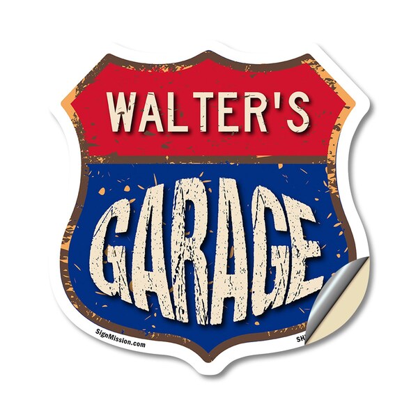 Signmission Walter's Garage, 12 Inch X 12 Inch, Vinyl Decal - SHI-D-12-383-WALTER
