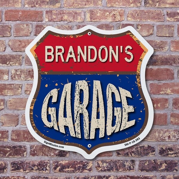 Signmission Brandon's Garage, 12 Inch X 12 Inch, Plastic Sign - SHI-P-12-383-BRANDON