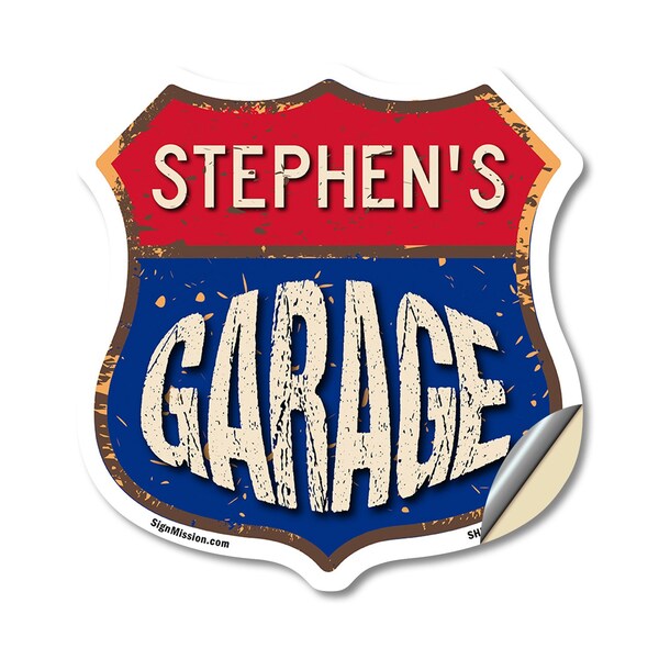 Signmission Stephen's Garage, 18 Inch X 18 Inch, Vinyl Decal - SHI-D-18-383-STEPHEN