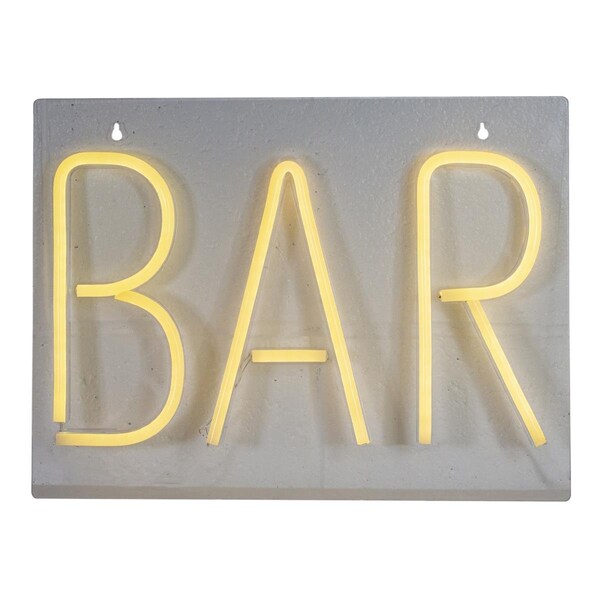 Tosafos 16 in. Neon Style Bar LED Lighted Wall Sign, Bright Orange - TO1774317