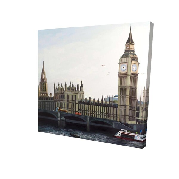 Fondo 32 x 32 in. Big Ben Clock Elizabeth Tower In London-Print on Canvas - FO2790824