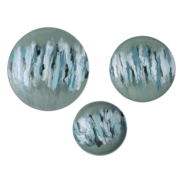Elk Studio Spindrift Dimensional Wall Art, Set of 3 Seafoam Green Enamel - S0806-11356/S3